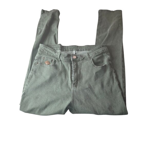 FWOE Vintage-Look Green Straight-Leg Jeans Size 34 Denim*VGC - Picture 1 of 8